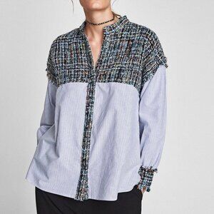 Zara Long Sleeve Button Down Blouse